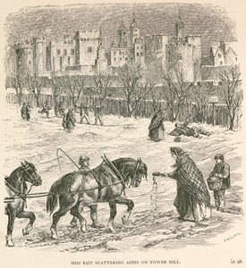 Miss Rist verstreut Asche auf Tower Hill, London, ca. 1840 von J Knight