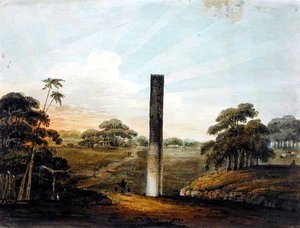 Die prä-asokanische Säule in Araraj, Nordbihar von J. Lt HM 24th Regt Harris