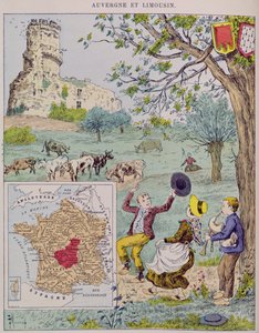 Auvergne und Limousin, Illustration für Le Tour de France von Marie de Grandmaison, 1893 von J. Maurel