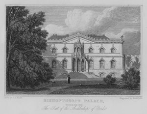 Bishopthorpe Palace, Yorkshire, der Sitz des Erzbischofs von York von John Preston Neale