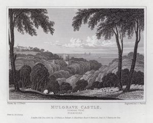 Mulgrave Castle, Gesamtansicht, Yorkshire von John Preston Neale