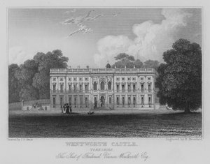 Wentworth Castle, Yorkshire, Der Sitz von Frederick Vernon Wentworth, Esquire (Stich) von John Preston Neale