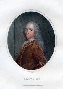 Francois Marie Arouet Voltaire, französischer Schriftsteller und Satiriker des 18. Jahrhunderts, 1828 von J. Pass