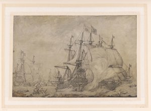 Seeschlacht bei Terheide, 1653 von J. Plas