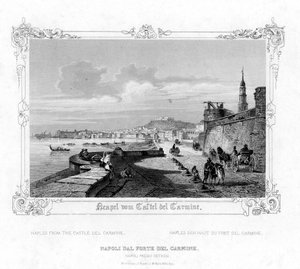 Neapel vom Carmine-Schloss, Italien, 19. Jahrhundert von J. Poppel