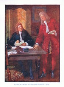 Addison und Steele stellten sich zusammen einen Club vor, aus Englische Literatur, veröffentlicht von T C & EC Jack, ca. 1920