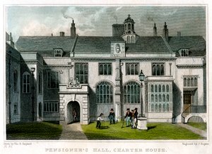 Pensioners Hall, Charterhouse, London, 1830 von J. Rogers