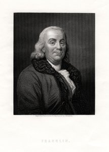 Benjamin Franklin, politische Figur und Staatsmann der Vereinigten Staaten, 19. Jahrhundert von J. Thomson