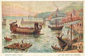 Antiker römischer Hafen und Schiffe von J. Williamson