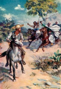 Mungo Park, verfolgt von maurischen Räubern von J. Williamson