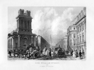 King William Street und St. Mary Woolnoth, London, 19. Jahrhundert