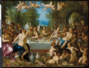 Das Fest der Götter: Die Hochzeit von Bacchus und Ariadne von J. and Rottennhammer Hans I Brueghel