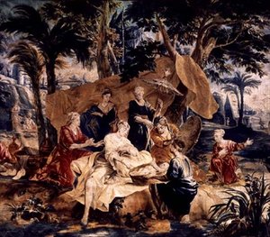 Die Auffindung des Moses, hergestellt in den Werkstätten von Frans und Pieter van de Borcht, ca. 1763 von J. van and Coppens A.A (after) Orley