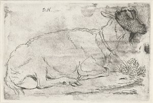 Liegende Ziege von Jabes Heenck (signed by artist)