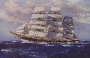 Segelschiff Taranaki (Farblitho)