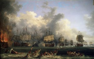 Die Seeschlacht von Tscheßme am 5. Juli 1770