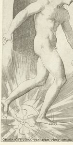 Apollo mit Lorbeerkranz auf einem Wagen