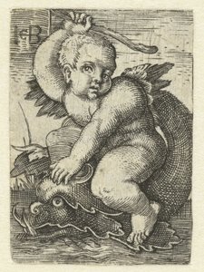 Putto auf einem Delfin von Jacob Binck
