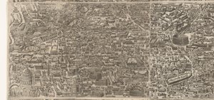 Stadtplan von Rom zur Zeit des Kaisers Augustus (mittleres Blatt) von Jacob Bos