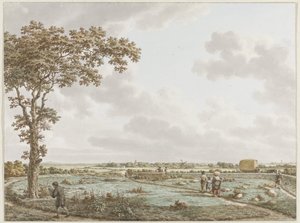 Der Tafelberg in der Landschaft, gesehen vom Sint-Janskerkhof bei Laren von Jacob  Cats