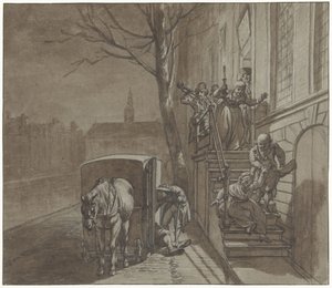 Die Freunde verlassen das Haus von Haazel von Jacob  Cats