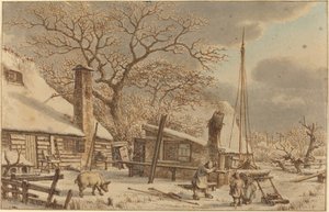 Bauernhof im Winter von Jacob Cats