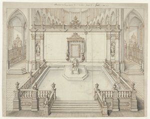 Thronsaal in der St.-Bavokerk in Gent zur Krönung von Karl VI., Deutscher Kaiser, 1717