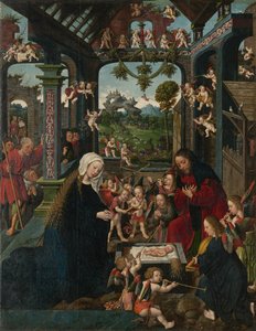 Die Anbetung des Christkindes, um 1515 von Jacob Cornelisz. van Oostsanen