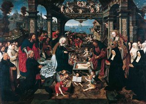 Die Geburt Christi - Jacob Cornelisz van Oostsanen von Jacob Cornelisz van Oostsanen