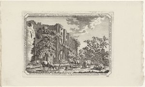 Vieh bei der Ruine von Brederode von Jacob Elias van Varelen