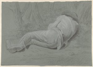 Mann liegend unter Bäumen von Jacob Ernst Marcus (attributed to)
