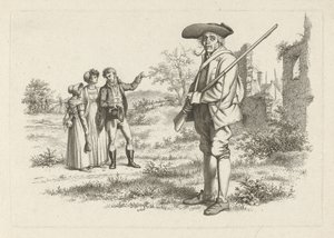 Jäger und Gesellschaft bei einer Ruine von Jacob Ernst Marcus
