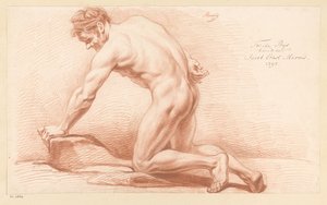 Kniender männlicher Akt, von der Seite gesehen (2. Preis 1797) von Jacob Ernst Marcus