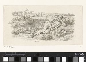 Liegender Mann in einer Landschaft von Jacob Ernst Marcus