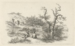 Zeichner in einer Dünenlandschaft von Jacob Ernst Marcus