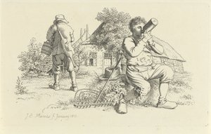 Zwei Bauern auf einem Hof von Jacob Ernst Marcus