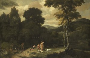 Landschaft mit Jägern
