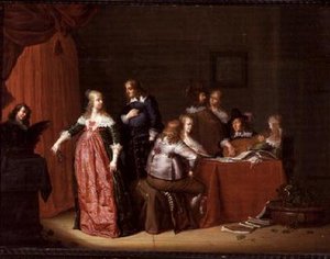 Fest in einem Innenraum von Jacob F. van der (follower of) Merck
