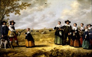 Porträt einer Familie in einer Landschaft