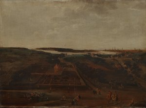 Blick auf Kiel an der Schelde mit Antwerpen im Hintergrund