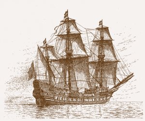 Schwedisches Flaggschiff Mars Makalös vor der Schlacht von Gotland-Öland, 30.-31. Mai 1564, um 1908 von Jacob Hagg