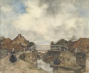 Niederländischer Kanal, Rijswijk, zweite Hälfte des 19. Jahrhunderts von Jacob Henricus Maris