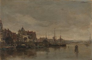 Der Schreierstoren mit der Brücke über den Gelderse Kade in Amsterdam von Jacob Henricus or Hendricus Maris