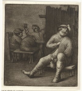 Schlafender Mann in einer Herberge