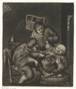 Zwei Männer und ein Geigenspieler von Jacob Hoolaart