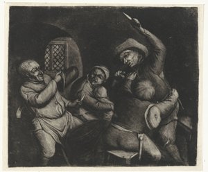 Kämpfende Männer von Jacob Hoolaart