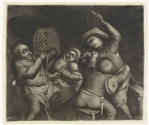 Kämpfende Männer von Jacob Hoolaart