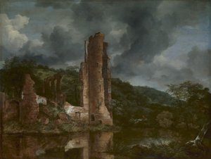 Landschaft mit den Ruinen der Burg Egmond, 1650-55 von Jacob van Ruisdael