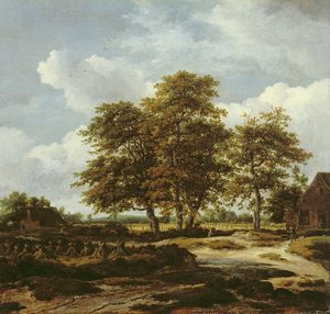 Waldlandschaft mit Kornfeldern, ca. 1655-60