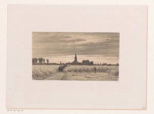 Begräbniszug in einem Kornfeld von Jacob Jan van der Maaten